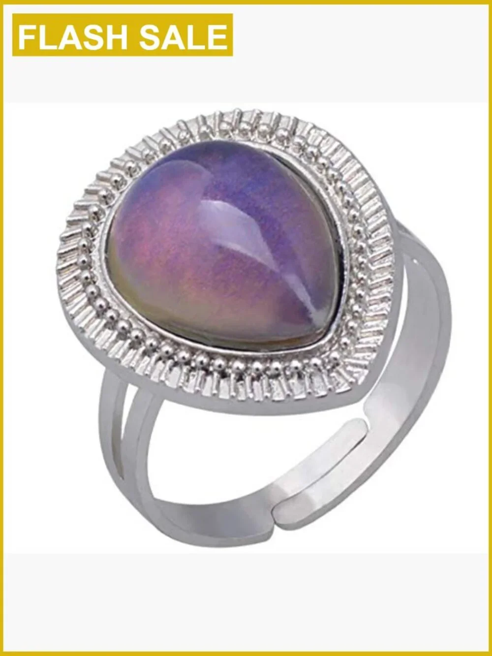 16pcs Adjustable Mood Rings Stainless Steel Temperature Change Ring Set